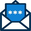 A blue envelope with four snowflakes on it, personalized for Computer Repair Perth.