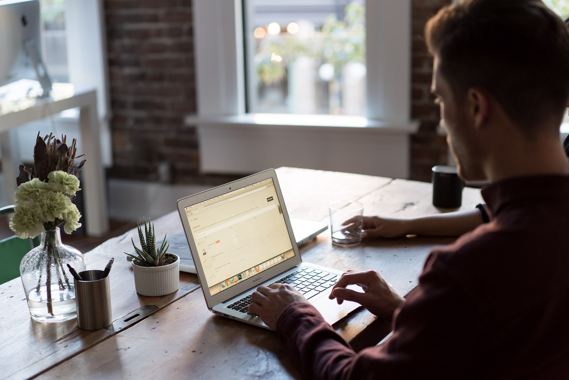 man using laptop