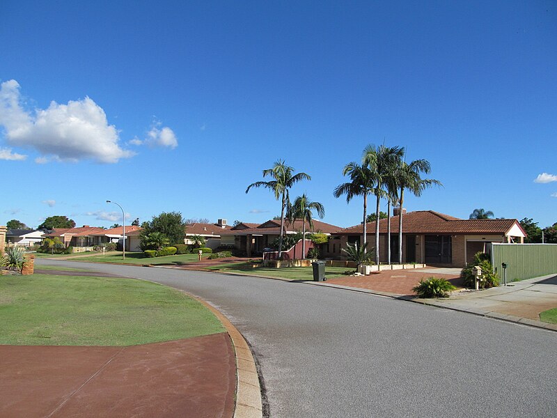 Residential street in Kiara, Western Australia